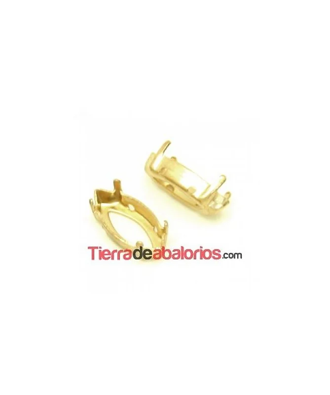 Engaste para Navette de 15x7mm, Dorado