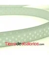 Lazo 10mm Gris Plata Lunares Blancos