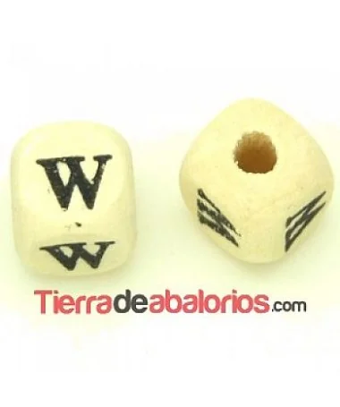 Cubo de Madera 10mm Agujero 3mm Letra W Cubo de Madera 10mm Agujero 3mm Letra W