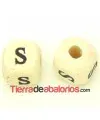 Cubo de Madera 10mm Agujero 3mm Letra S