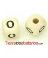 Cubo de Madera 10mm Agujero 3mm Letra O