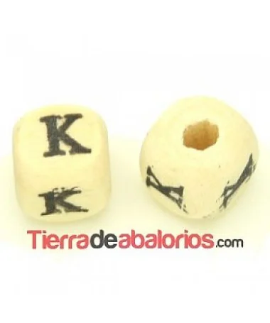 Cubo de Madera 10mm Agujero 3mm Letra K Cubo de Madera 10mm Agujero 3mm Letra K