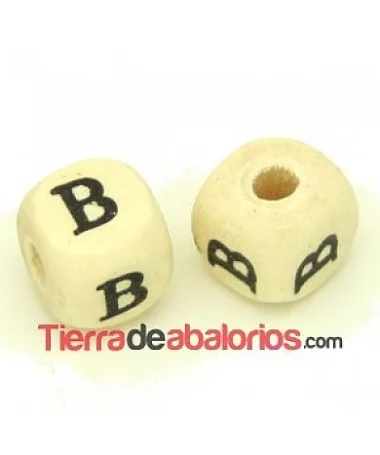 Cubo de Madera 10mm Agujero 3mm Letra B