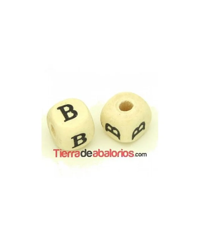 Cubo de Madera 10mm Agujero 3mm Letra B