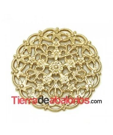 Filigrana con Flores 33mm, Oro Viejo Filigrana con Flores 33mm, Oro Viejo