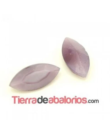 Navette Cristal Facetado 15x7mm Violeta