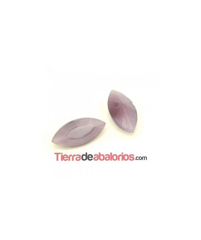 Navette Cristal Facetado 15x7mm Violeta