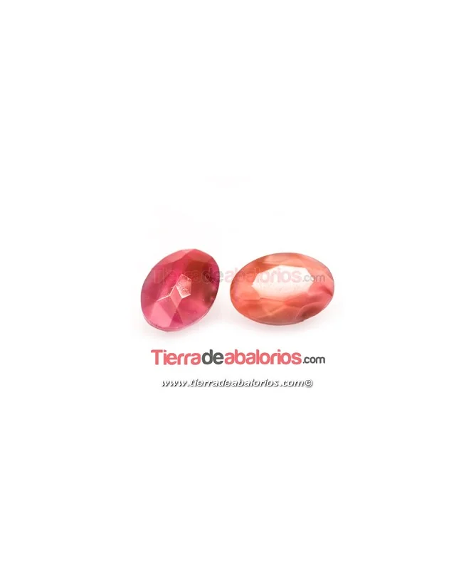 Cabujón Cristal Facetado 18x13mm Fucsia