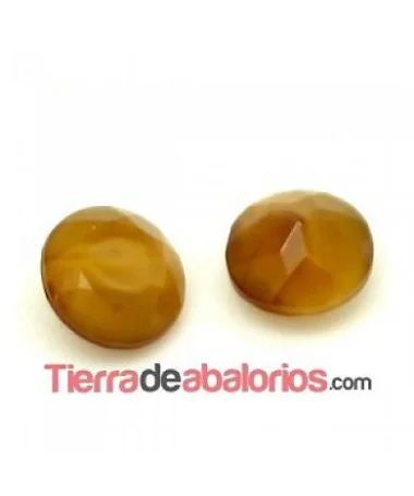Cabujón Cristal Base cónica SS40, Marrón Ojo de Tigre