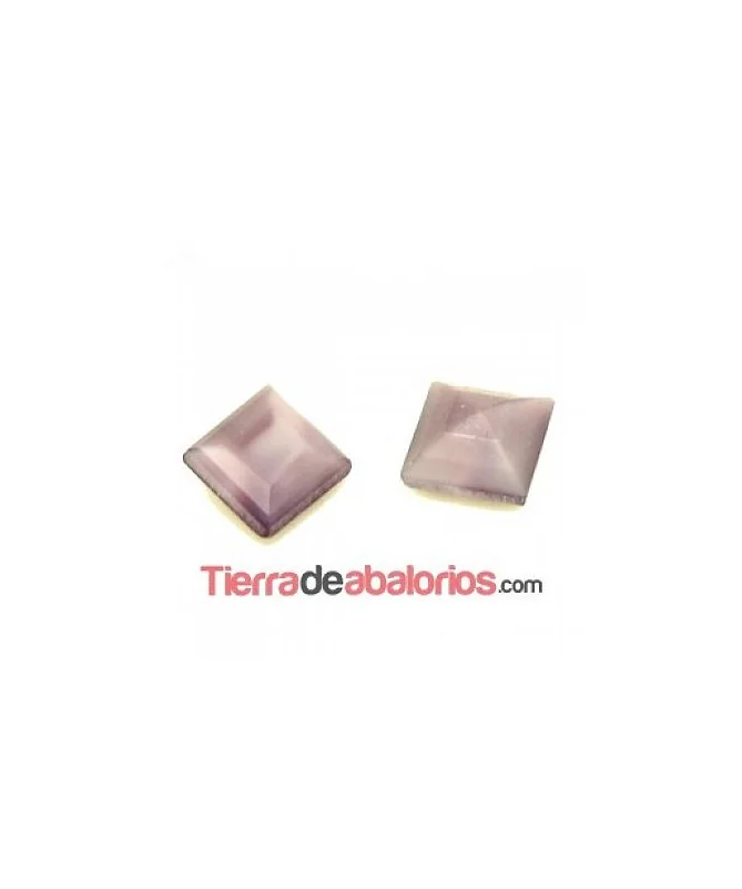 Cabujón Cristal Facetado 8x8mm Violeta
