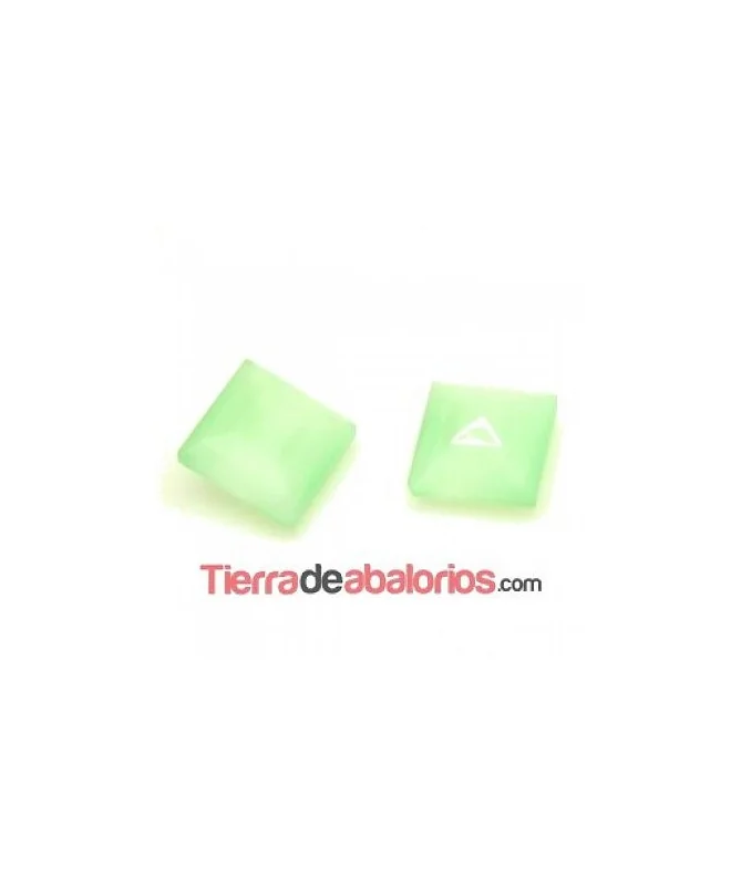 Cabujón Cristal Facetado 8x8mm Verde