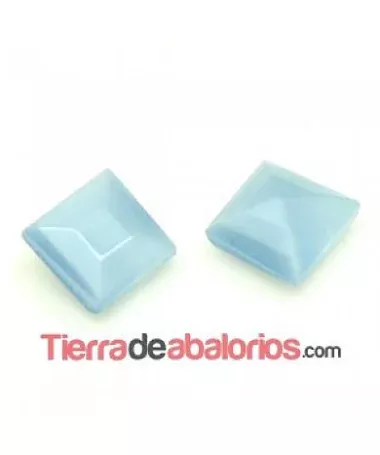 Cabujón Cristal Facetado 8x8mm Turquesa