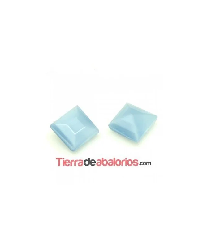 Cabujón Cristal Facetado 8x8mm Turquesa