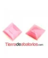 Cabujón Cristal Facetado 8x8mm Fucsia