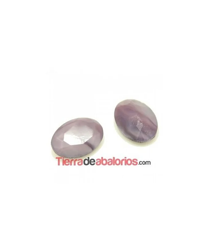 Cabujón Cristal Facetado 18x13mm Violeta