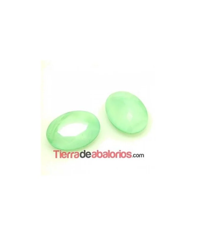 Cabujón Cristal Facetado 18x13mm Verde