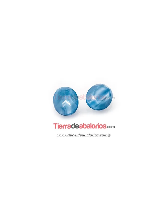 Cabujón Cristal Facetado 18x13mm Turquesa