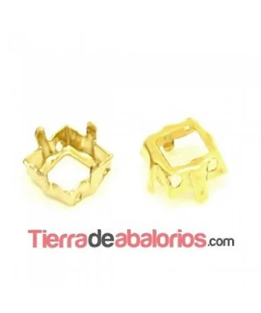 Engaste para Cabujón 8x8mm, Dorado