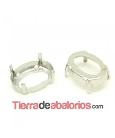 Engaste para Cabujón 18x13mm Plateado Engaste para Cabujón 18x13mm Plateado