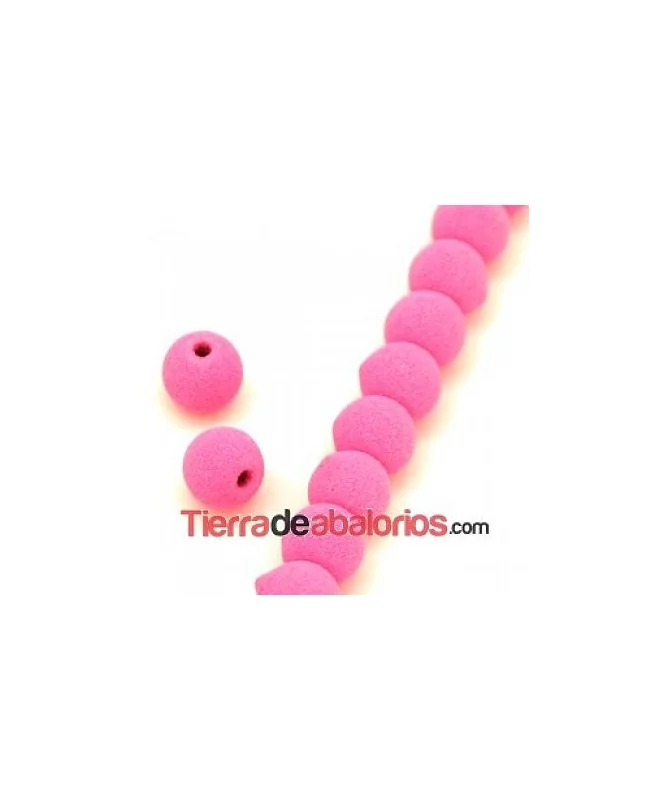 Lava Etna Bola 4mm Agujero 1mm Fucsia Flúor