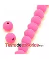 Lava Etna Bola 4mm Agujero 1mm Fucsia Flúor