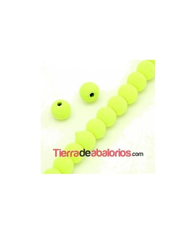 Lava Etna Bola 4mm Agujero 1mm Amarillo Flúor