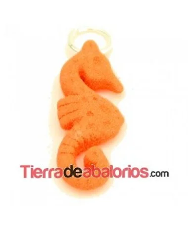 Lava Etna, Caballito de Mar Colgante 30x12mm Naranja Flúor Lava Etna, Caballito de Mar Colgante 30x12mm Naranja Flúor