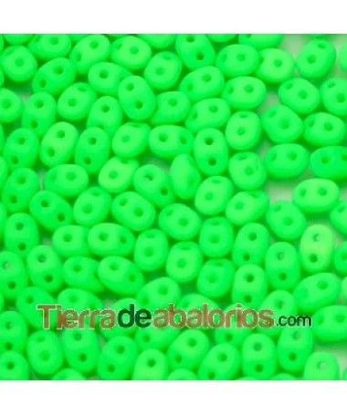 Superduo 2,5x5mm Opaque Green Neón