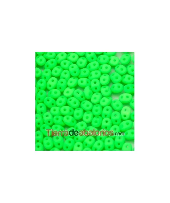 Superduo 2,5x5mm Opaque Green Neón
