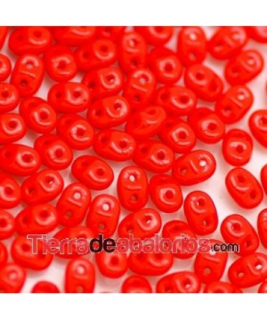 Superdúo 2,5x5mm Opaque Coral Red