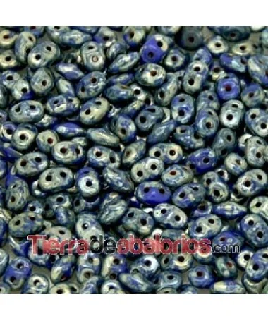 Superduo 2,5x5mm Opaque Sapphire Picasso Superduo 2,5x5mm Opaque Sapphire Picasso