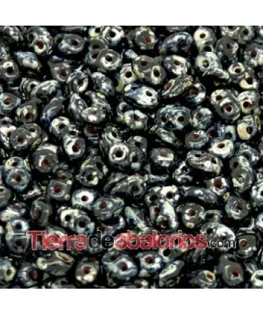 Superduo 2,5x5mm Jet Picasso