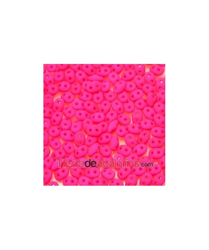 Superduo 2,5x5mm Opaque Pink Neón
