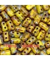 Rulla Bead 5x3mm Opaque Jonquil Picasso