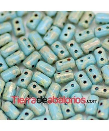 Rulla Bead 5x3mm Opaque Turquoise Blue Picasso Rulla Bead 5x3mm Opaque Turquoise Blue Picasso