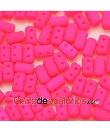 Rulla Bead 5x3mm Rosa Neón