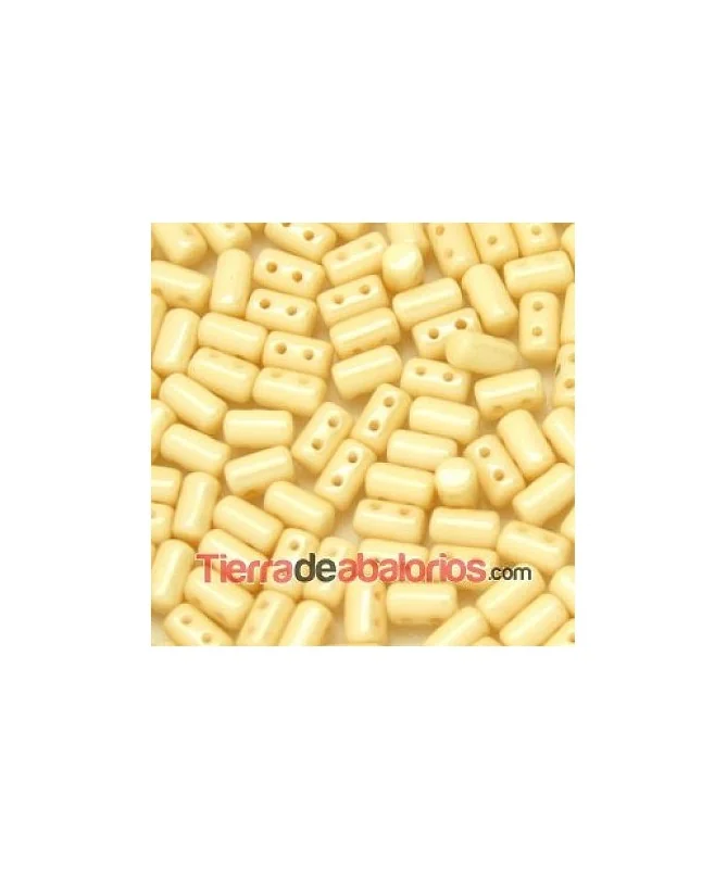 Rulla Bead 5x3mm Opaque Beige Ceramic Look