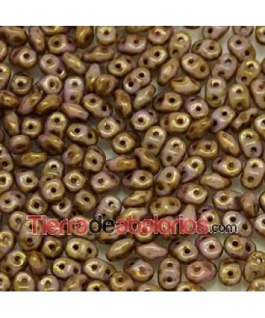 Superdúo 2,5x5mm Opaque Mix Rose/Gold Ceramic Look