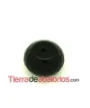 Agata Rondel Facetada 18x13mm Agujero 2mm, Negra