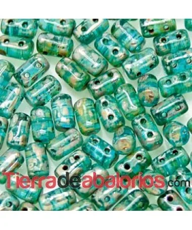 Rulla Bead 5x3mm Aquamarine Picasso