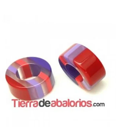Entrepieza Regaliz 20x18mm Agujero 11x9mm Multicolor Purple Entrepieza Regaliz 20x18mm Agujero 11x9mm Multicolor Purple