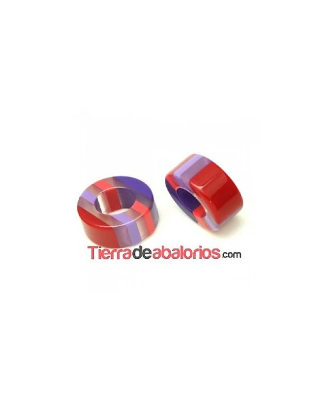 Entrepieza Regaliz 20x18mm Agujero 11x9mm Multicolor Purple