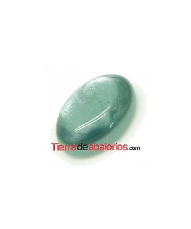 Resina Cabujón 18x13mm Verde Pastel Nacarado