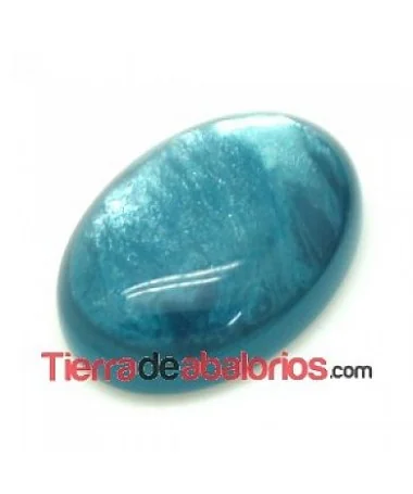 Resina Cabujón 18x13mm Turquesa Oscuro Nacarado Resina Cabujón 18x13mm Turquesa Oscuro Nacarado