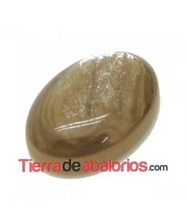 Resina Cabujón 18x13mm Marrón Nacarado