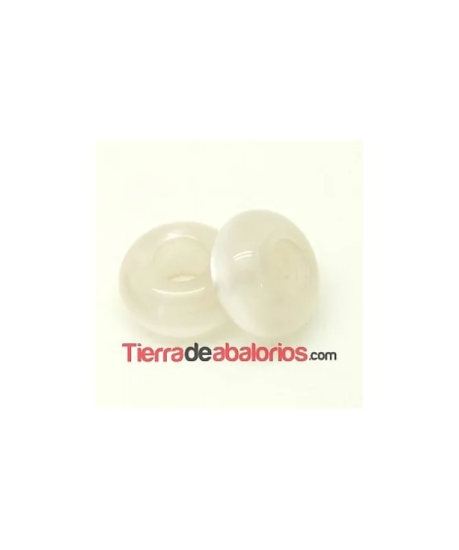 Resina Rondel 12x6mm Agujero 5mm Beige Nacarado
