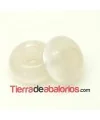 Resina Rondel 12x6mm Agujero 5mm Beige Nacarado