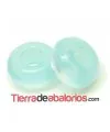 Resina Rondel 12x6mm Agujero 5mm Aguamarina Nacarado