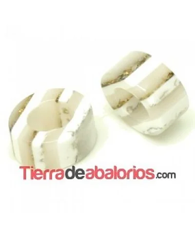 Entrepieza Regaliz 20x18mm Agujero 11x9mm Nacarado Blanco