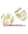Entrepieza Regaliz 20x18mm Agujero 11x9mm Nacarado Blanco